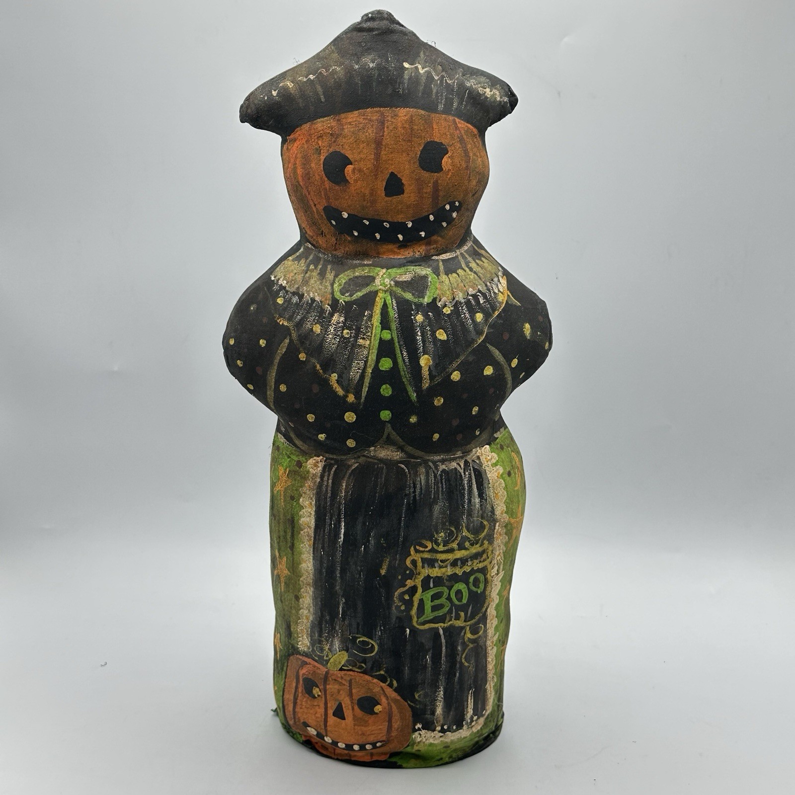 Vintage Shari Lutz Folk Art Halloween Handmade Painted Cloth 15\