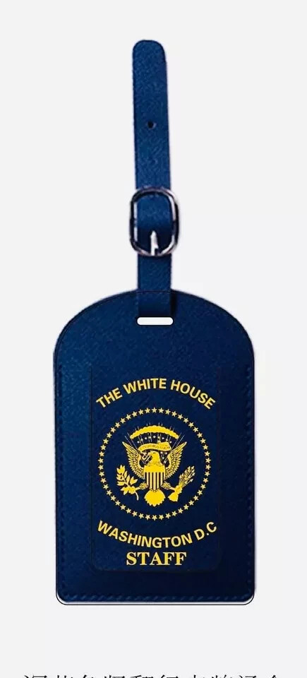 Set of 4 Presidential Seal White House Staff Luggage Tag Blue Gold Collectible Set of 4 Presidential Seal White House Staff Luggage Tag Blue Gold Collectible