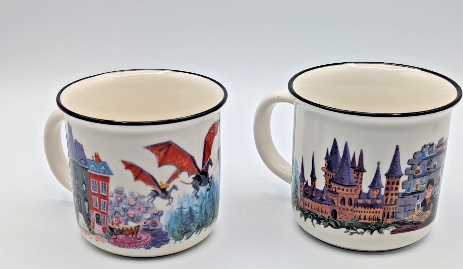 HARRY POTTER OwlCrate Mug Set 2pc Hogwarts Cara Kozik Exclusive Ceramic Cups VTG HARRY POTTER OwlCrate Mug Set 2pc Hogwarts Cara Kozik Exclusive Ceramic Cups VTG