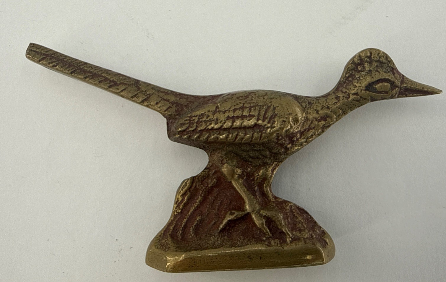 Vintage Brass Roadrunner Figurine Miniature Paperweight Mid Century Modern