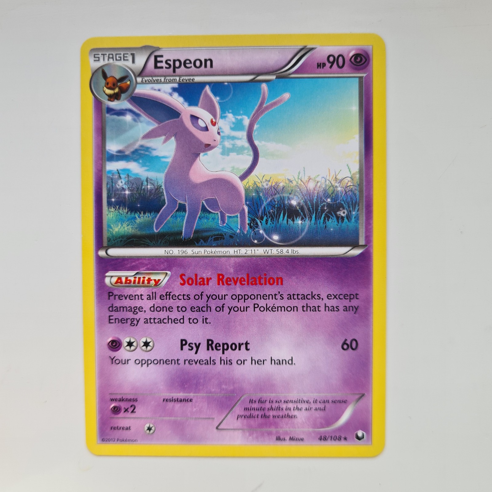 Espeon 48/108 Rare Dark Explorers Pokemon Card 2012 NM Espeon 48/108 Rare Dark Explorers Pokemon Card 2012 NM