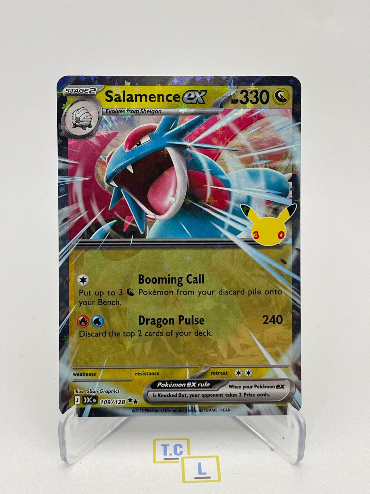 Salamence ex 109/128 Double Rare ME: 30th Celebration Pokemon Holo Near Mint Salamence ex 109/128 Double Rare ME: 30th Celebration Pokemon Holo Near Mint