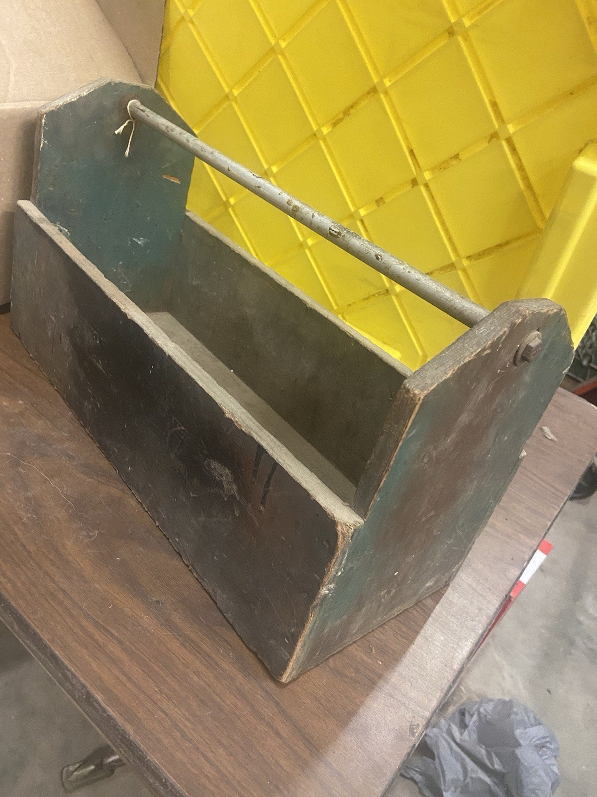 Vintage Jr Carpenter Tool Box Wooden Caddy Rustic Primitive Green Decor Vintage Jr Carpenter Tool Box Wooden Caddy Rustic Primitive Green Decor
