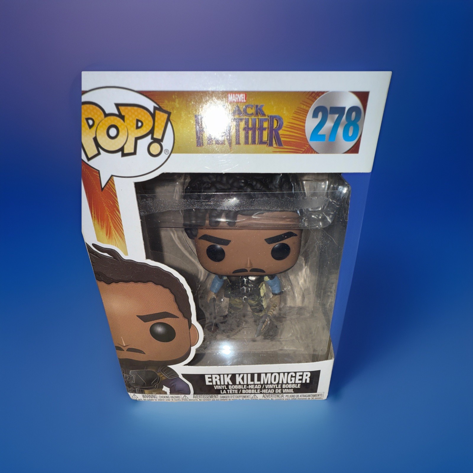 Funko Pop Vinyl: Marvel - Erik Killmonger #278 Plastic On Box Unglued Funko Pop Vinyl: Marvel - Erik Killmonger #278 Plastic On Box Unglued