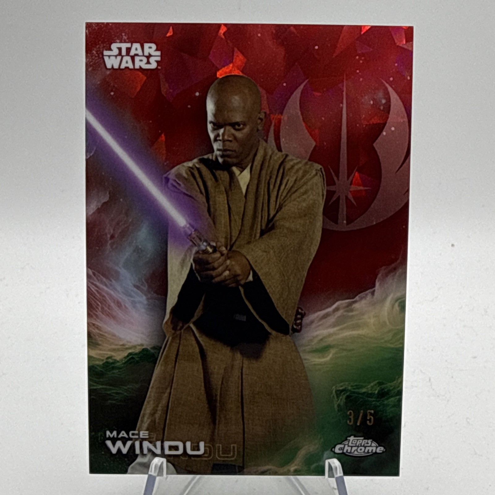 Topps 2023 Chrome Star Wars Attack of the Clones Mace Windu #85 3/5 Topps 2023 Chrome Star Wars Attack of the Clones Mace Windu #85 3/5