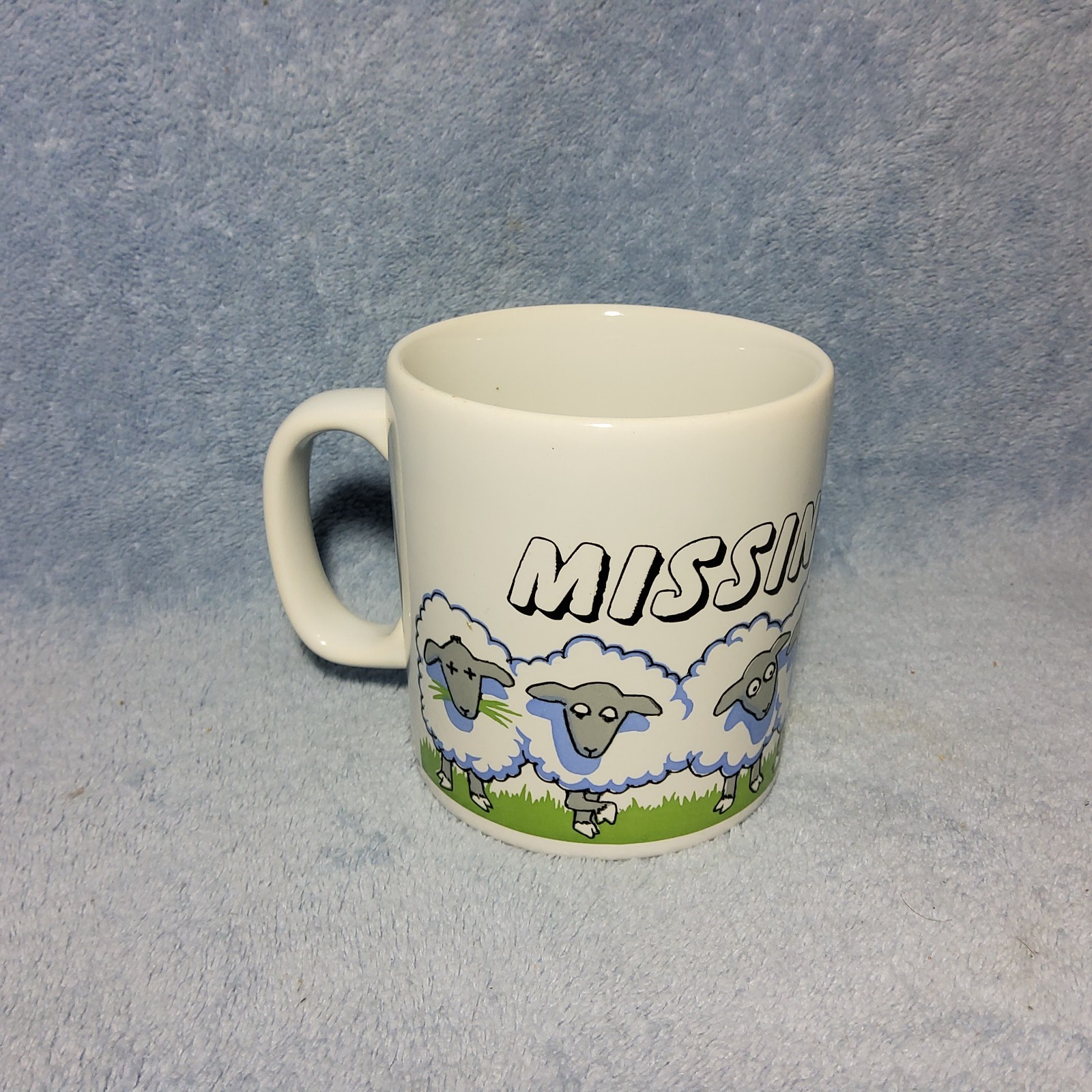 Vintage Missing Ewe Sheep Humor Coffee Mug Tea Cup Ceramic Made in England