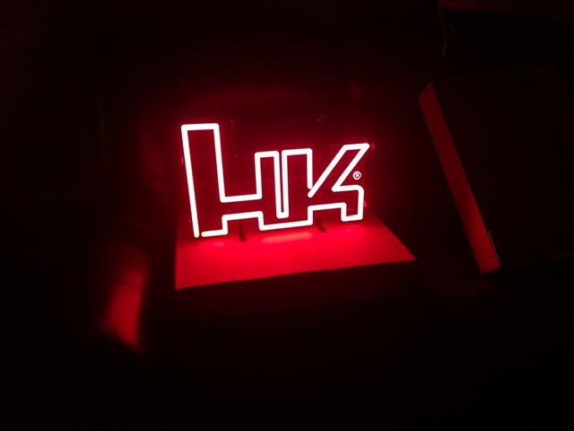 RARE Authentic Heckler & Koch - HK Large Shelf/Hanging LED Neon Sign - See Video RARE Authentic Heckler & Koch - HK Large Shelf/Hanging LED Neon Sign - See Video