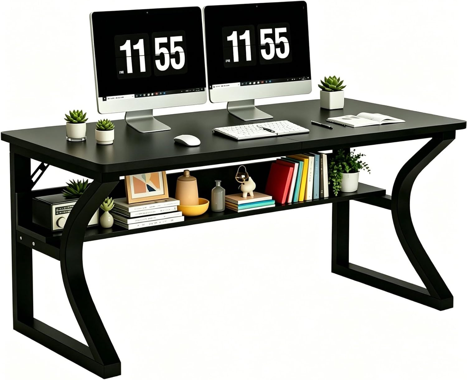 47\'\' Computer Desk Home Office Desk, Modern Computer Desk W/U Shaped Metal Frame 47\'\' Computer Desk Home Office Desk, Modern Computer Desk W/U Shaped Metal Frame