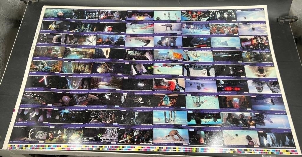 RARE Vintage Star Wars Topps Wide Vision Uncut  Sheet Cards Sheet 1995