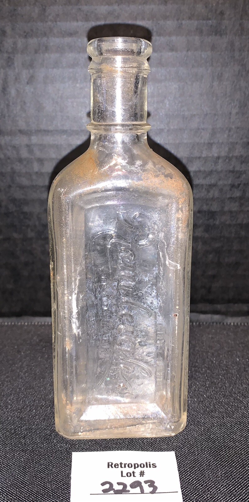 ANTIQUE DRUGGIST PHARMACY Medicine Bottle RAWLEIGH'S GLASS Vintage