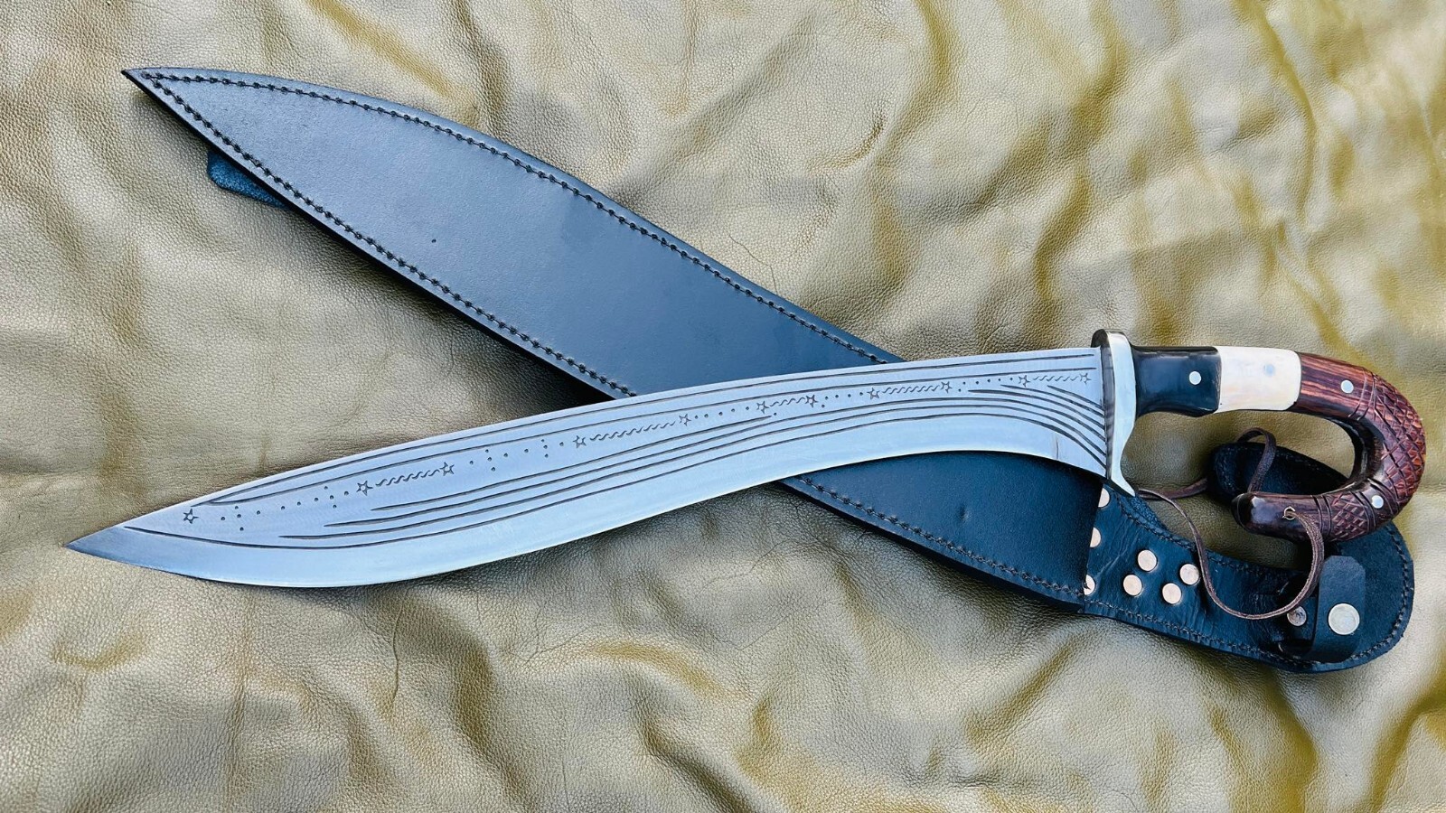 EGKH - 18 Inch Blade Ancient kopis sword-5160 leaf spring of truck-Full tang EGKH - 18 Inch Blade Ancient kopis sword-5160 leaf spring of truck-Full tang