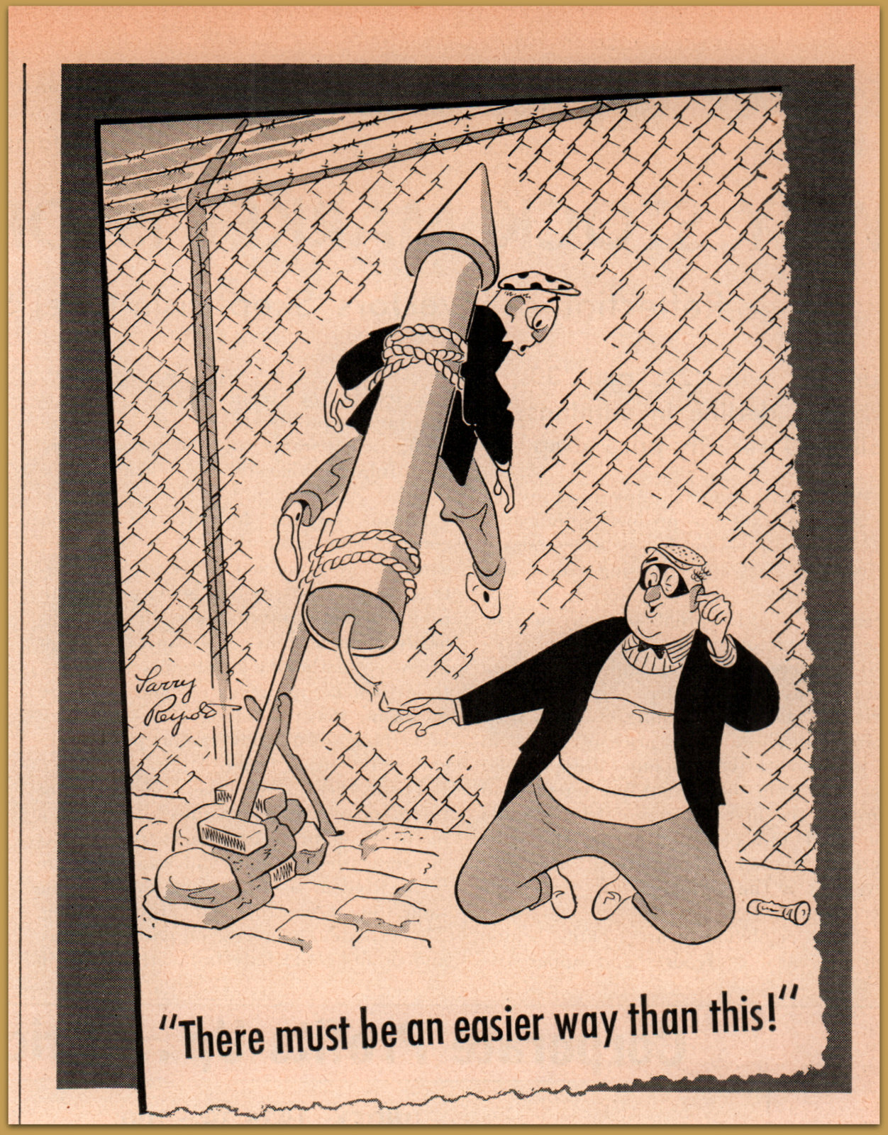 1947 a U-S-S Cyclone Fence Reynolds Comic Art Burglars \