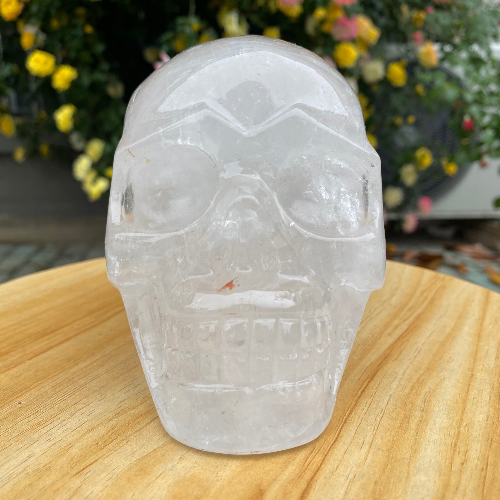3.74LB TOP White melting quartz hand carved crystal skull gem reiki healing