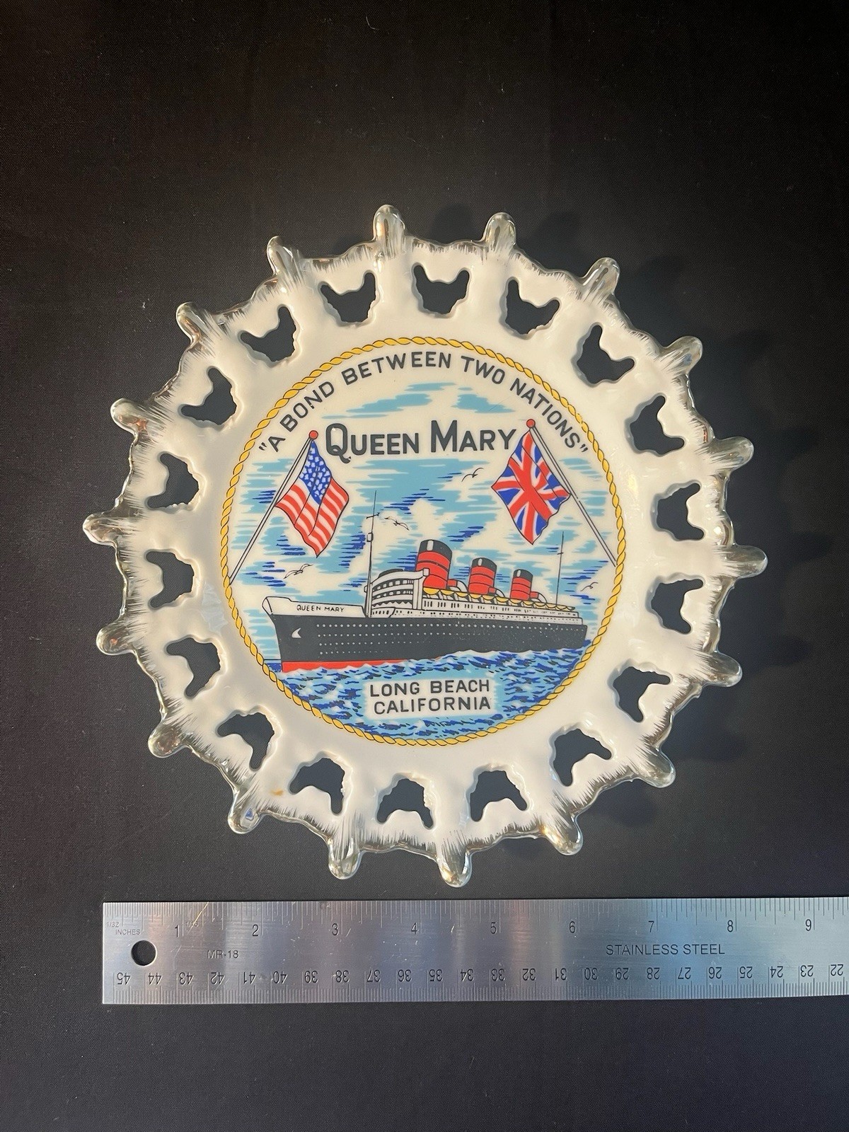 Queen Mary “A Bond Between Two Nations” Memorabilia Plate, Long Beach, CA Queen Mary “A Bond Between Two Nations” Memorabilia Plate, Long Beach, CA