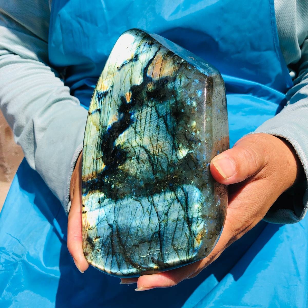 4.42 LB Natural crystal Labradorite Mineral Quartz  Mineral Reiki healing
