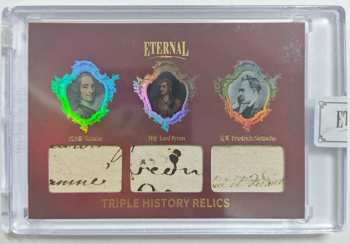 Friedrich Nietzsche Voltaire Lord Byron Card 2024 Eternal #D /25 Cut Relic Patch