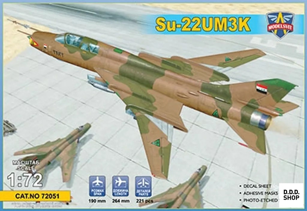 1/72 Sukhoi Su-22UM3K Two-Seat Trainer Aircraft Model Kit MVT72051 Japan