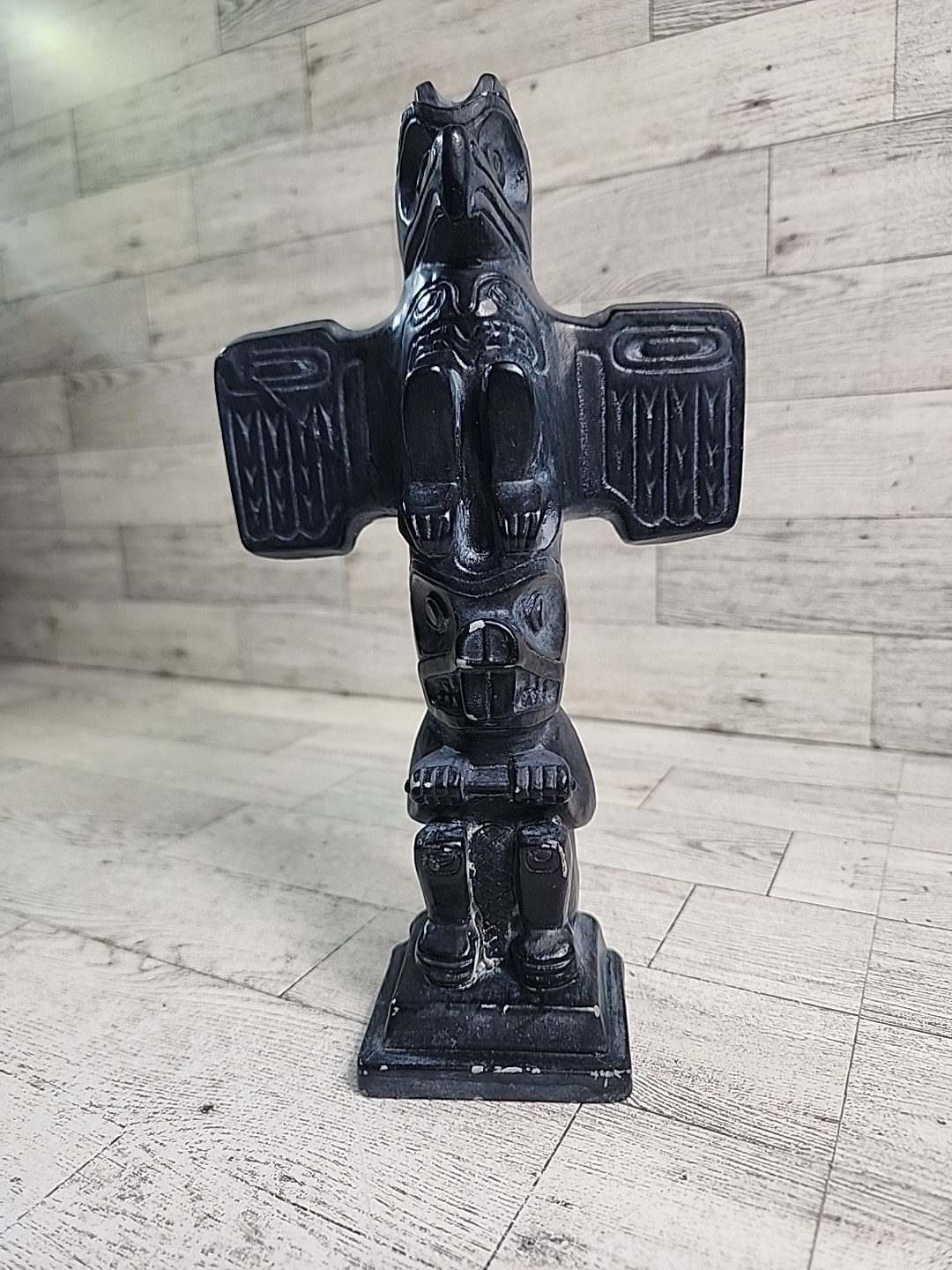 Vintage ABBOTT Canada Hand Carved Stone Totem Pole 9 Vintage ABBOTT Canada Hand Carved Stone Totem Pole 9