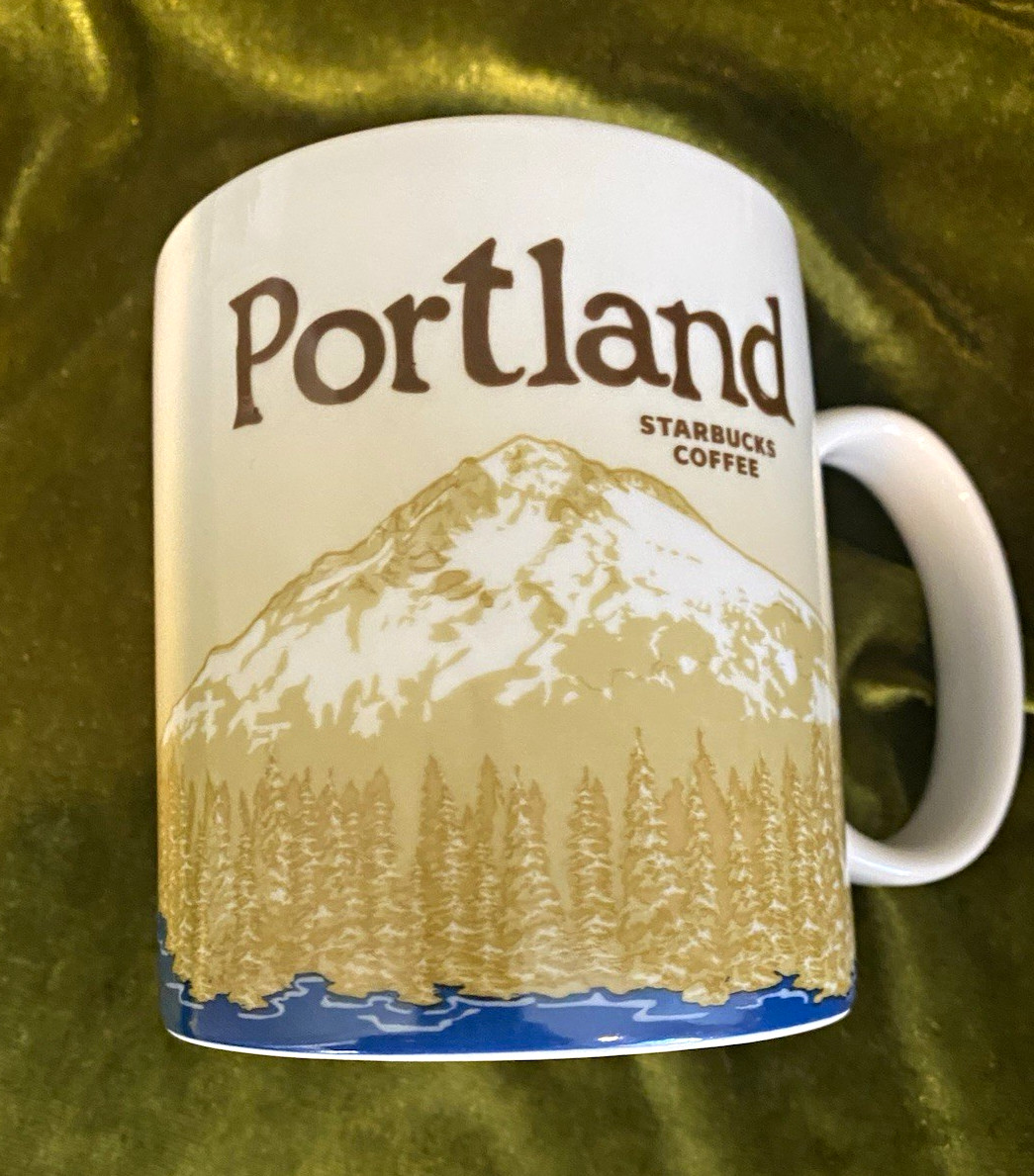Starbucks Portland Oregon Collector Series 2011 Coffee Mug 16 oz Blue Mt Hood