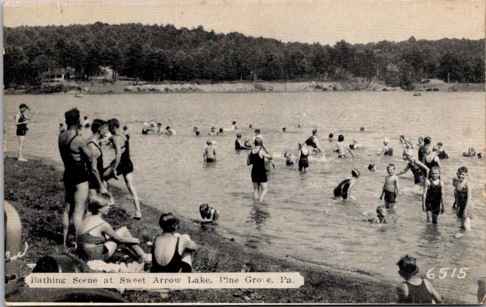 Beach, Bathing Scene from Sweet Arrow Lake, Pine Grove PA Vintage Postcard Z68 Beach, Bathing Scene from Sweet Arrow Lake, Pine Grove PA Vintage Postcard Z68