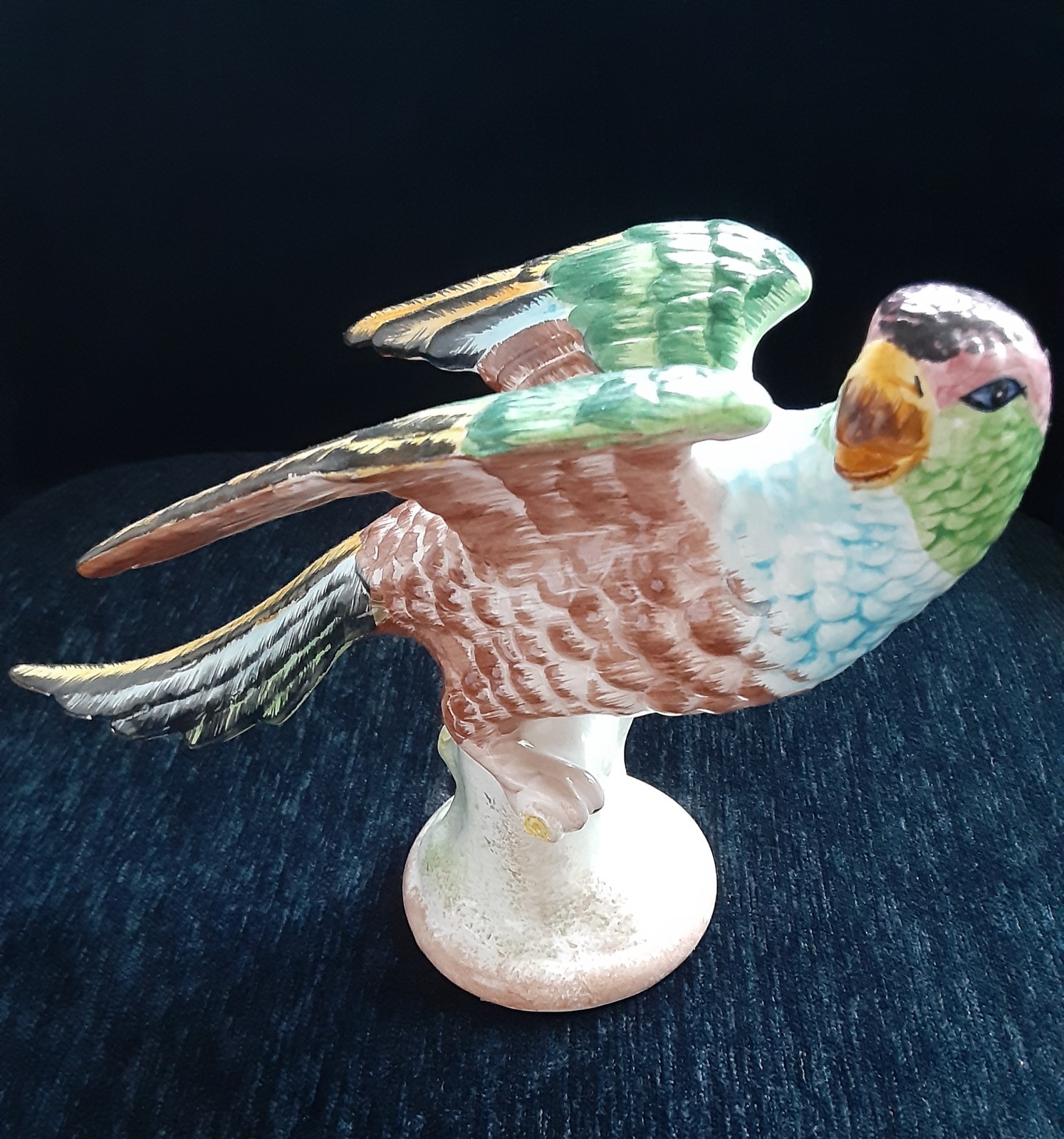 DEFECTIVE VTG Mottahedeh Italy 10x7 Parrot Ceramic Figurine in excellent G3D
