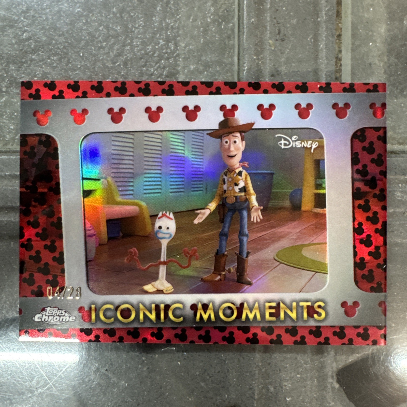 2025 Topps Chrome Disney Iconic Moments Woody Introduces Forky Toy Story /28 2025 Topps Chrome Disney Iconic Moments Woody Introduces Forky Toy Story /28