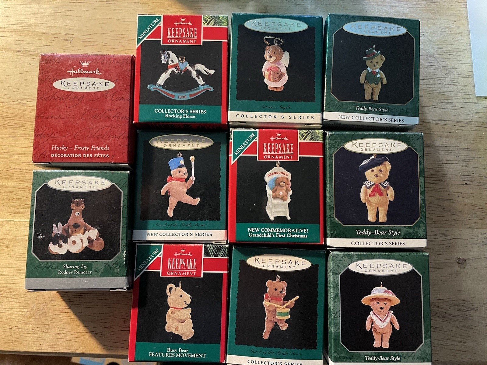 LOT OF 11 HALLMARK MINI KEEPSAKE ORNAMENTS COLLECTION MOSTLY BEARS 1991 - 1999
