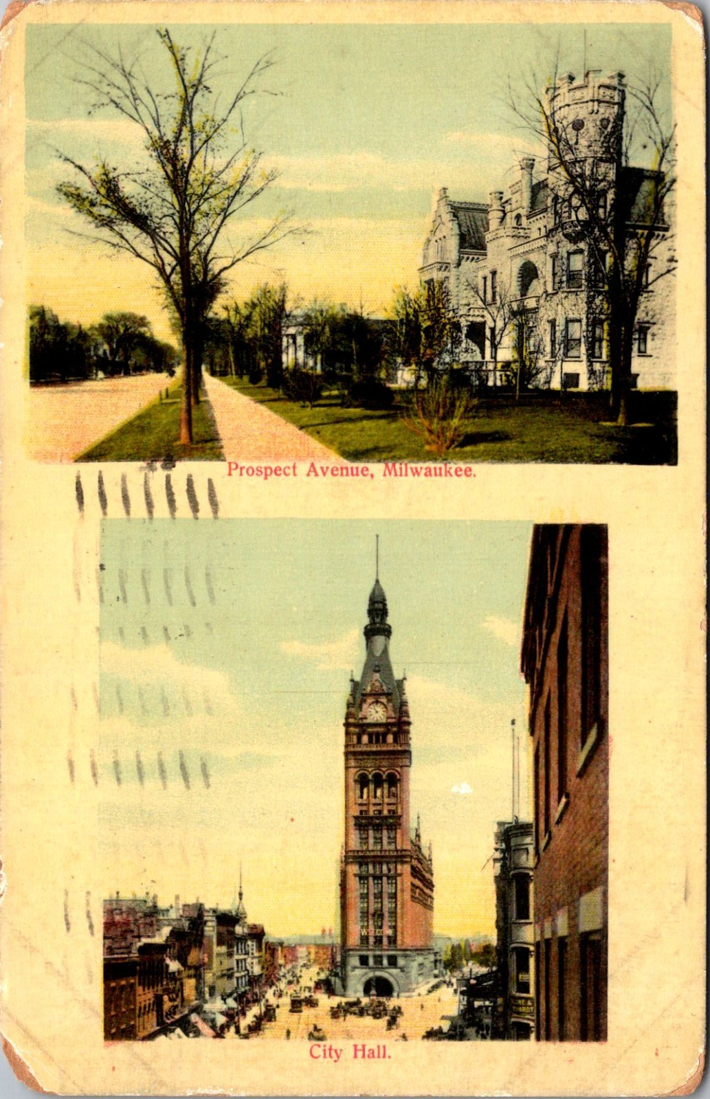 Prospect Avenue in Milwaukee WI 1910 Vintage Postcard TP12-4