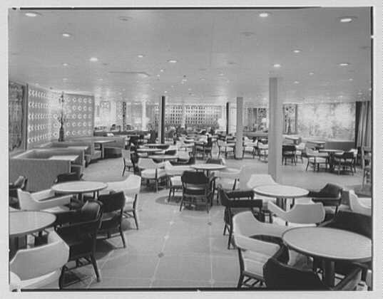 Photo:Steamship Brasil 1958 Nightclub Lounge Interior Moore McCormack Line
