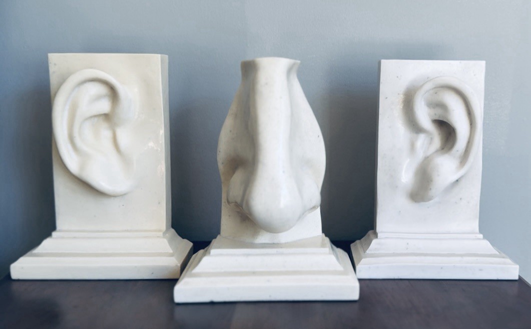 Vintage MCM C2C Design Ears & Nose Bookend Pop Art Sculptural 3 Piece Set Vintage MCM C2C Design Ears & Nose Bookend Pop Art Sculptural 3 Piece Set