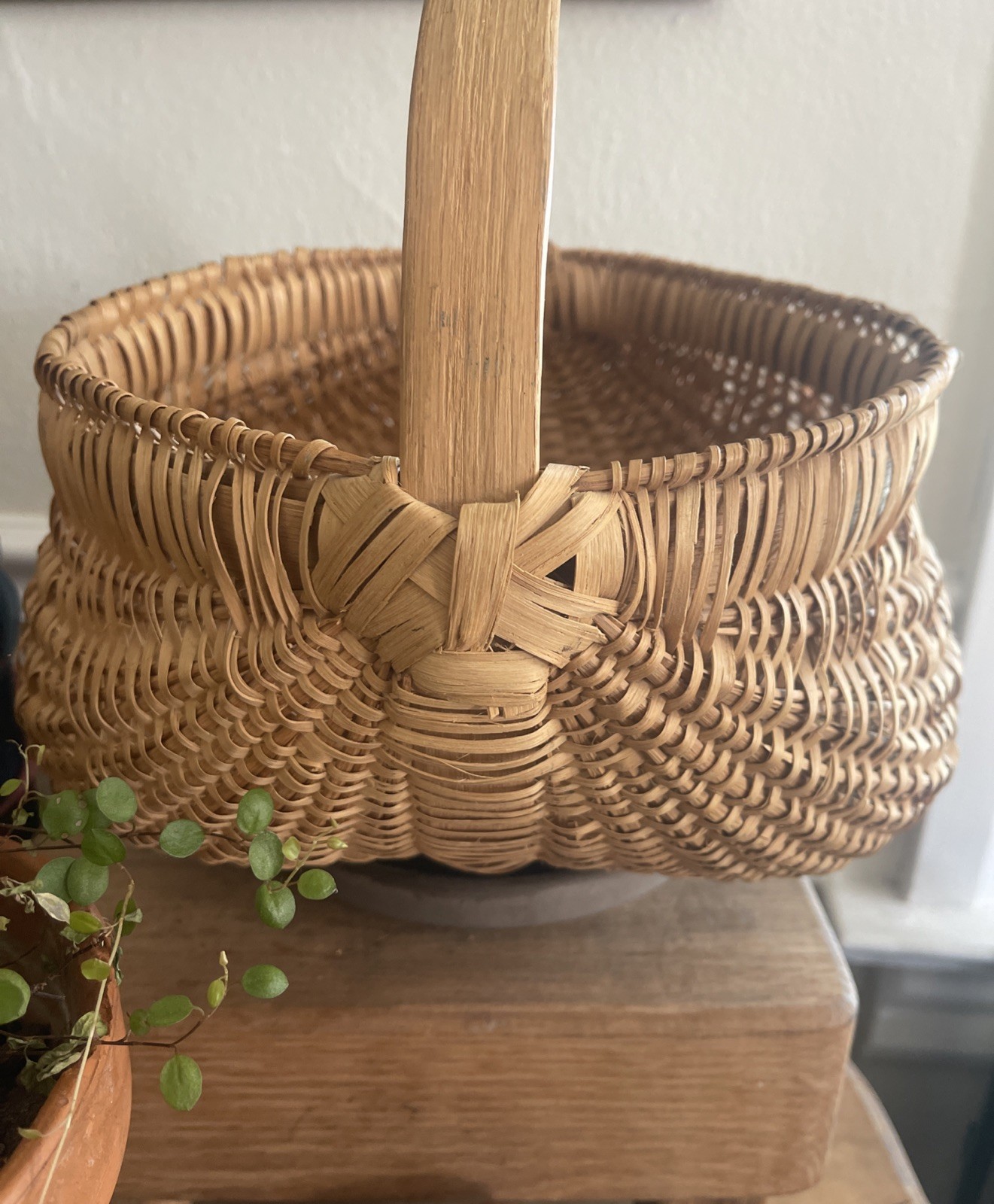 Vtg Handwoven Primitive Split Oak Buttock Rib Egg Basket 1974 Tenn Appalachia Vtg Handwoven Primitive Split Oak Buttock Rib Egg Basket 1974 Tenn Appalachia