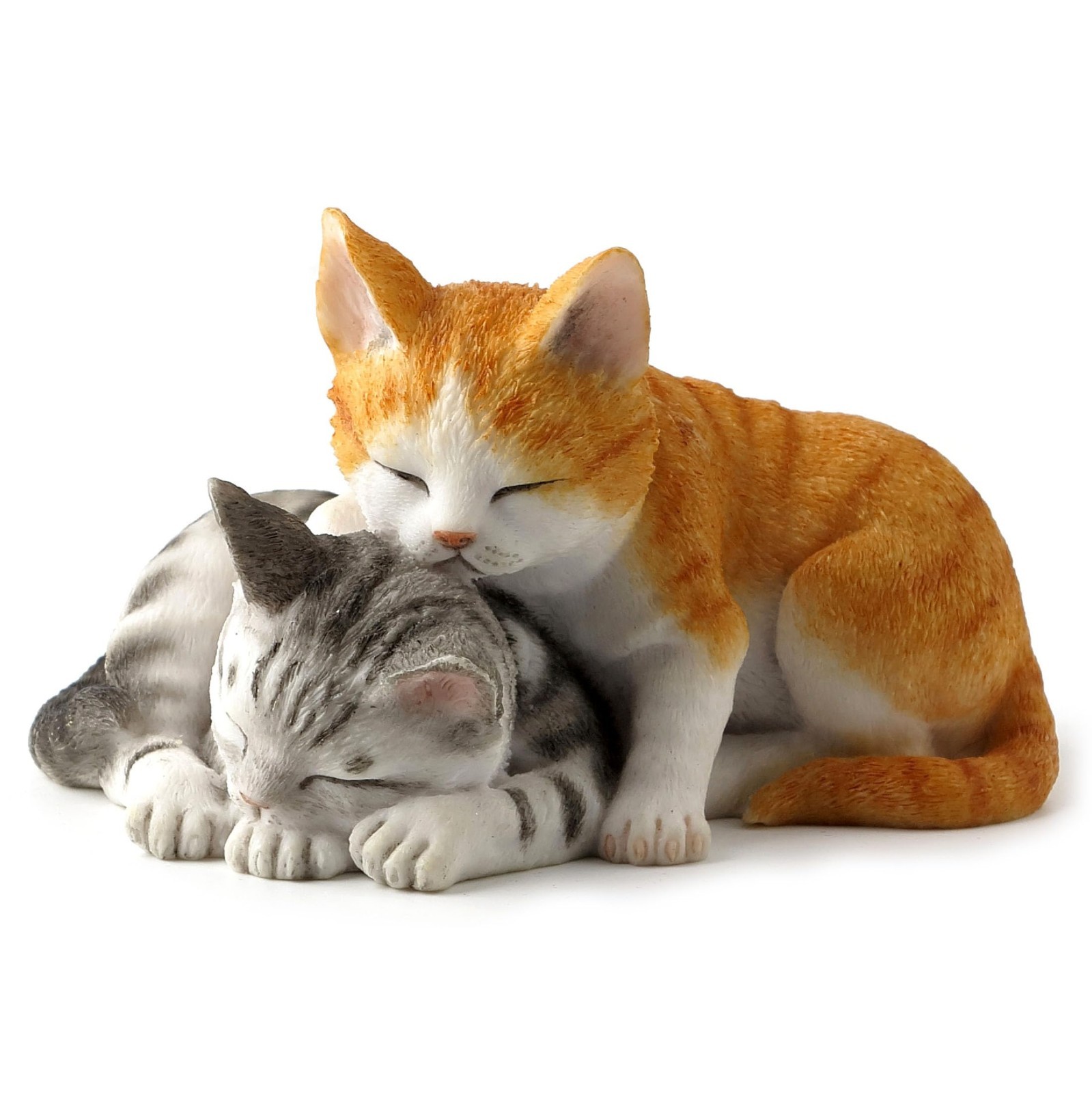 5.13 Inch Sleeping Tabby Kittens Figurine - Cute Orange & Gray Home Decor 5.13 Inch Sleeping Tabby Kittens Figurine - Cute Orange & Gray Home Decor