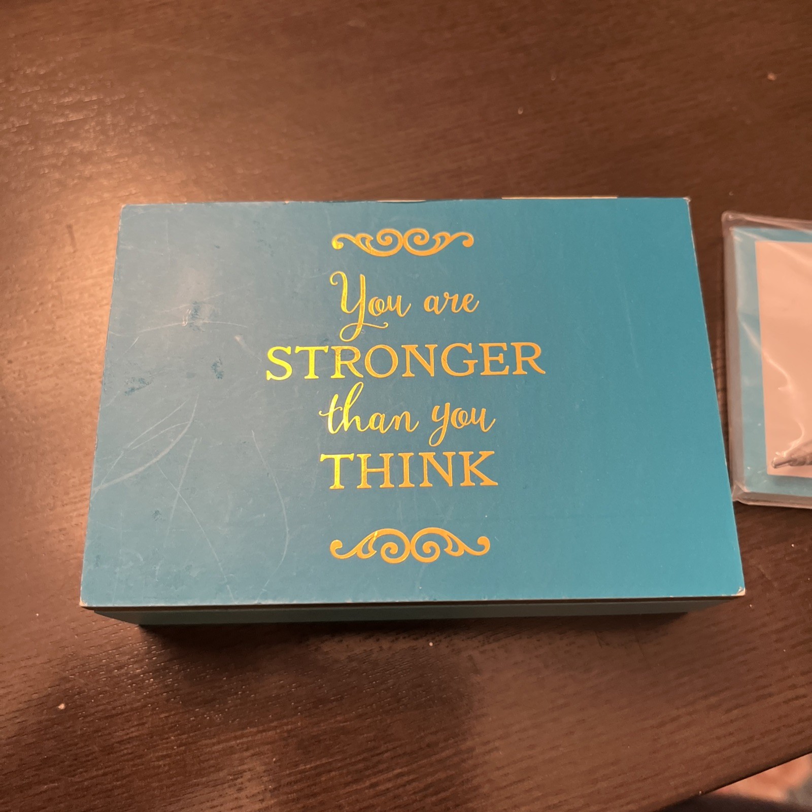 Charming Charlie Torquoise Note Box - w/ Note Cards & Pen