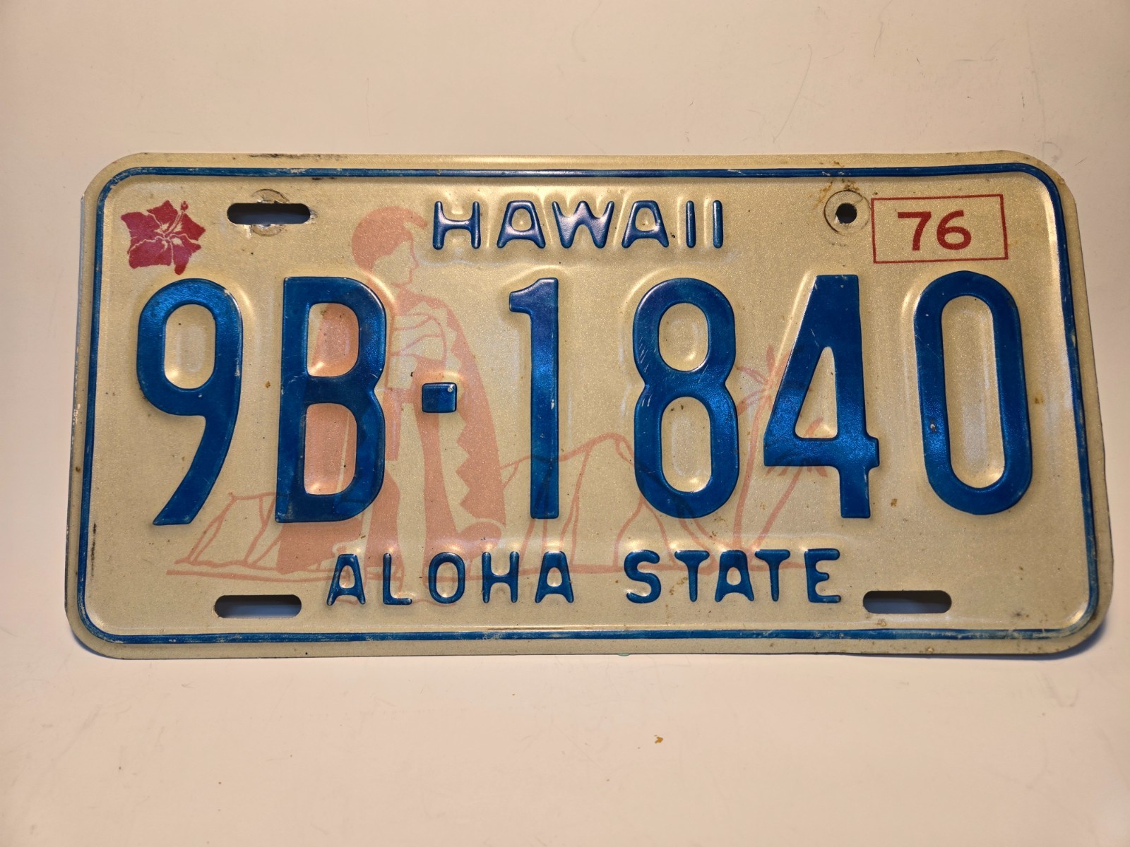 1976 Hawaiian Warrior at Diamond Head Hawaii License 1976
