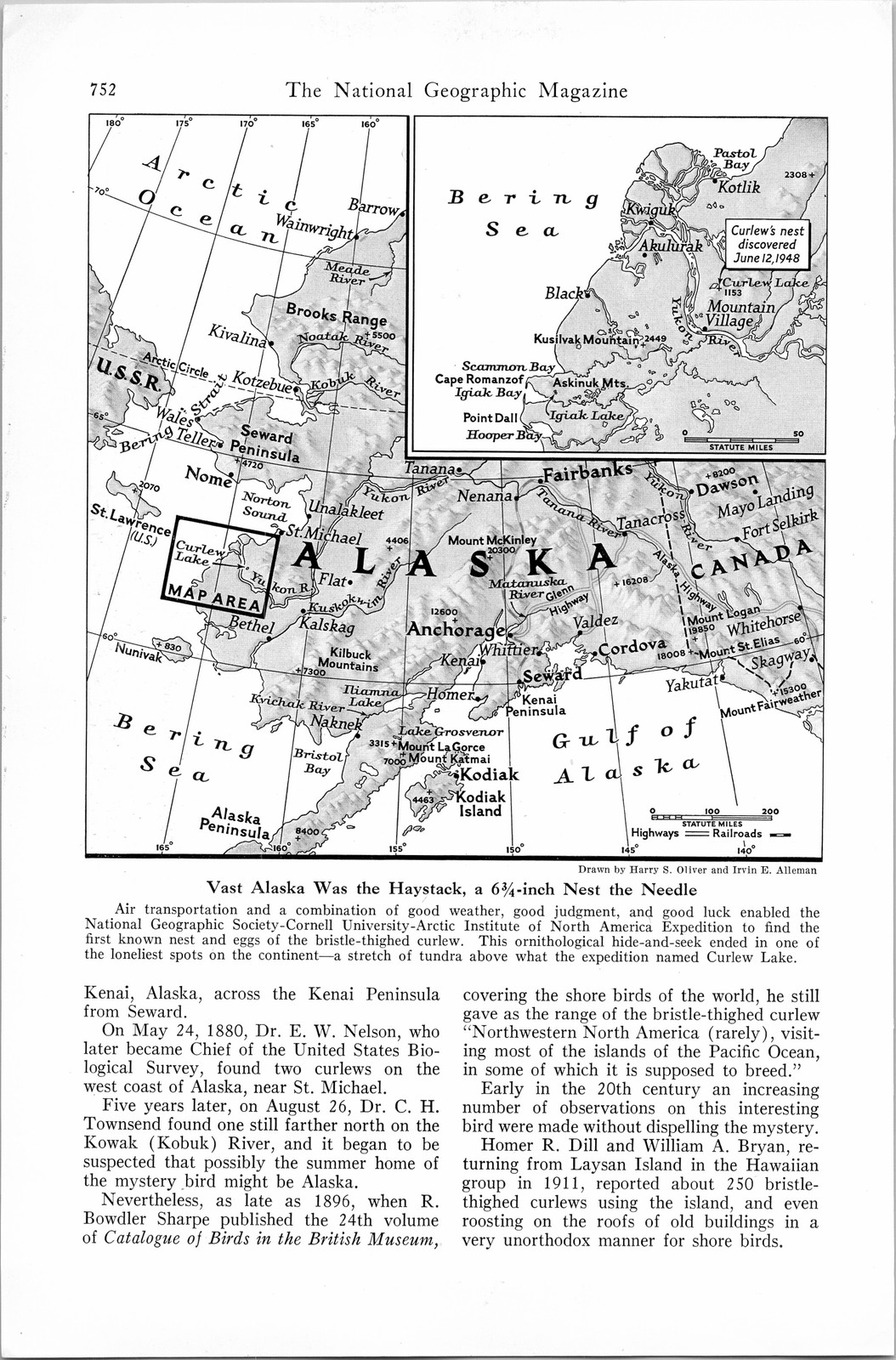 Antique 1948 Map of Alaska - Vintage National Geographic Wall Art Antique 1948 Map of Alaska - Vintage National Geographic Wall Art