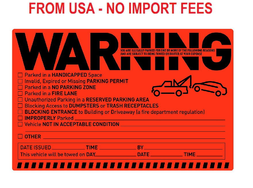 Easykart Labels 50 Parking Violation Notice Tow Stickers for Car Vehicle Private Easykart Labels 50 Parking Violation Notice Tow Stickers for Car Vehicle Private