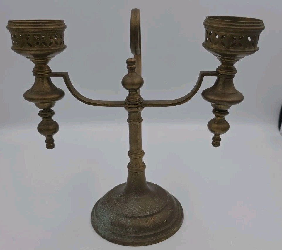 VTG Antique Chamber Candle stick Holder w/Swirl Handle Candelabra Solid GATCO VTG Antique Chamber Candle stick Holder w/Swirl Handle Candelabra Solid GATCO