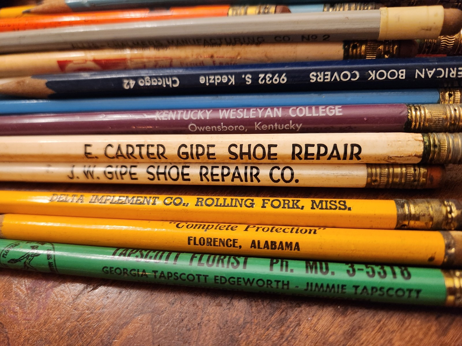 Lot of 140+ Vintage Advertising Pencils: Printers, Dariy, Funeral, Lumber + more