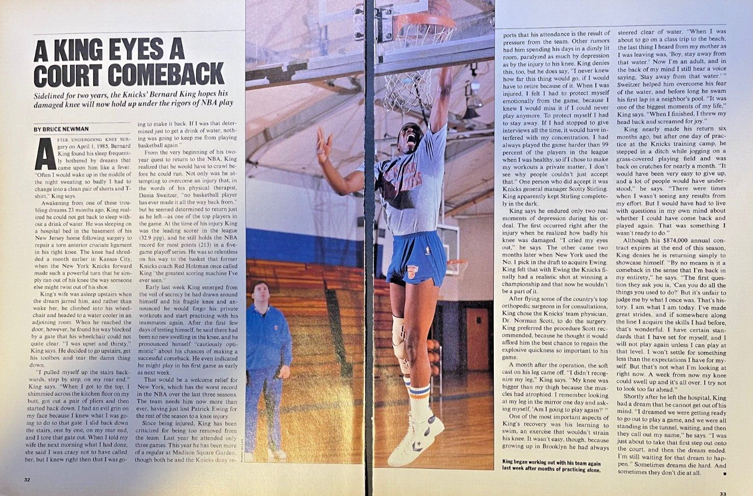 1987 Bernard King New York Knicks Basketball Player