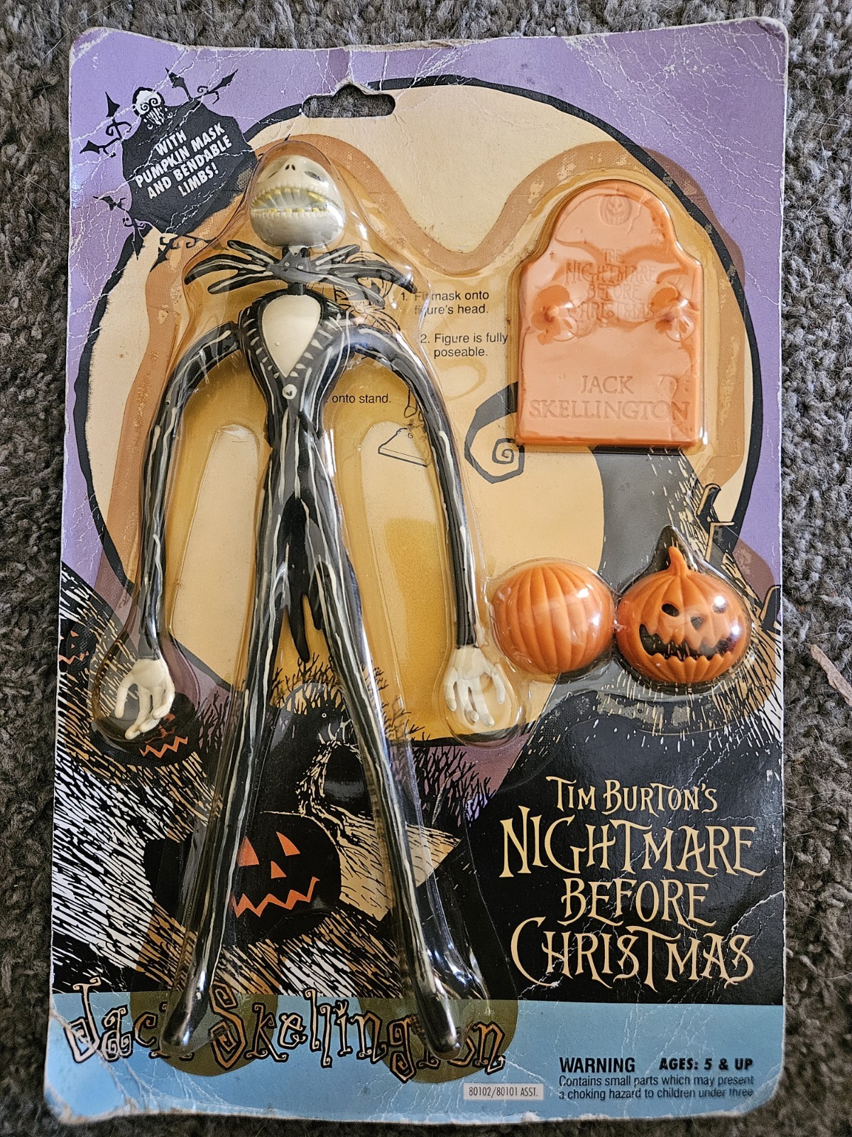 Jack Skellington - The Nightmare Before Christmas - Vintage 1993 Hasbro action Jack Skellington - The Nightmare Before Christmas - Vintage 1993 Hasbro action