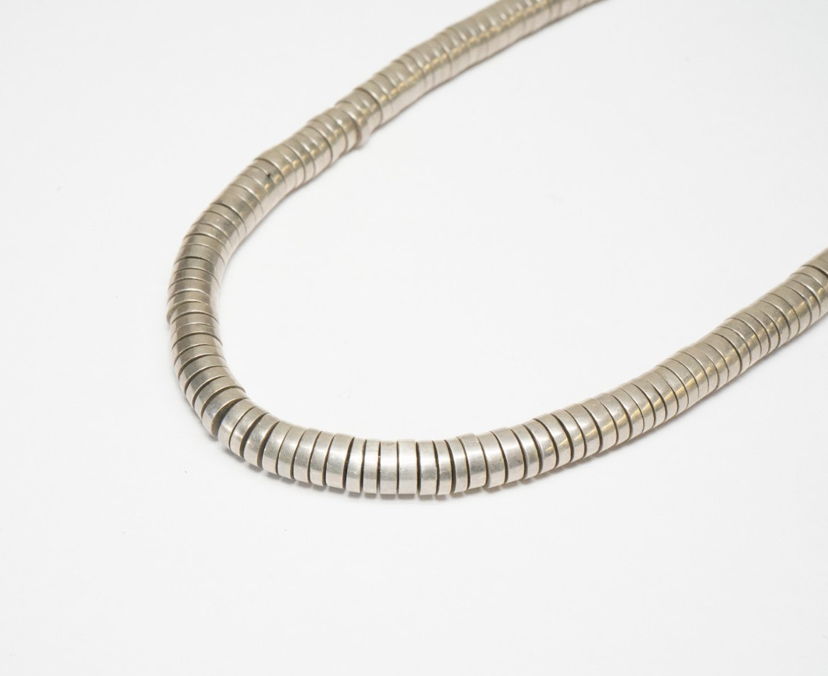 Vintage NAVAJO Sterling Silver Heishi Style Necklace Vintage NAVAJO Sterling Silver Heishi Style Necklace