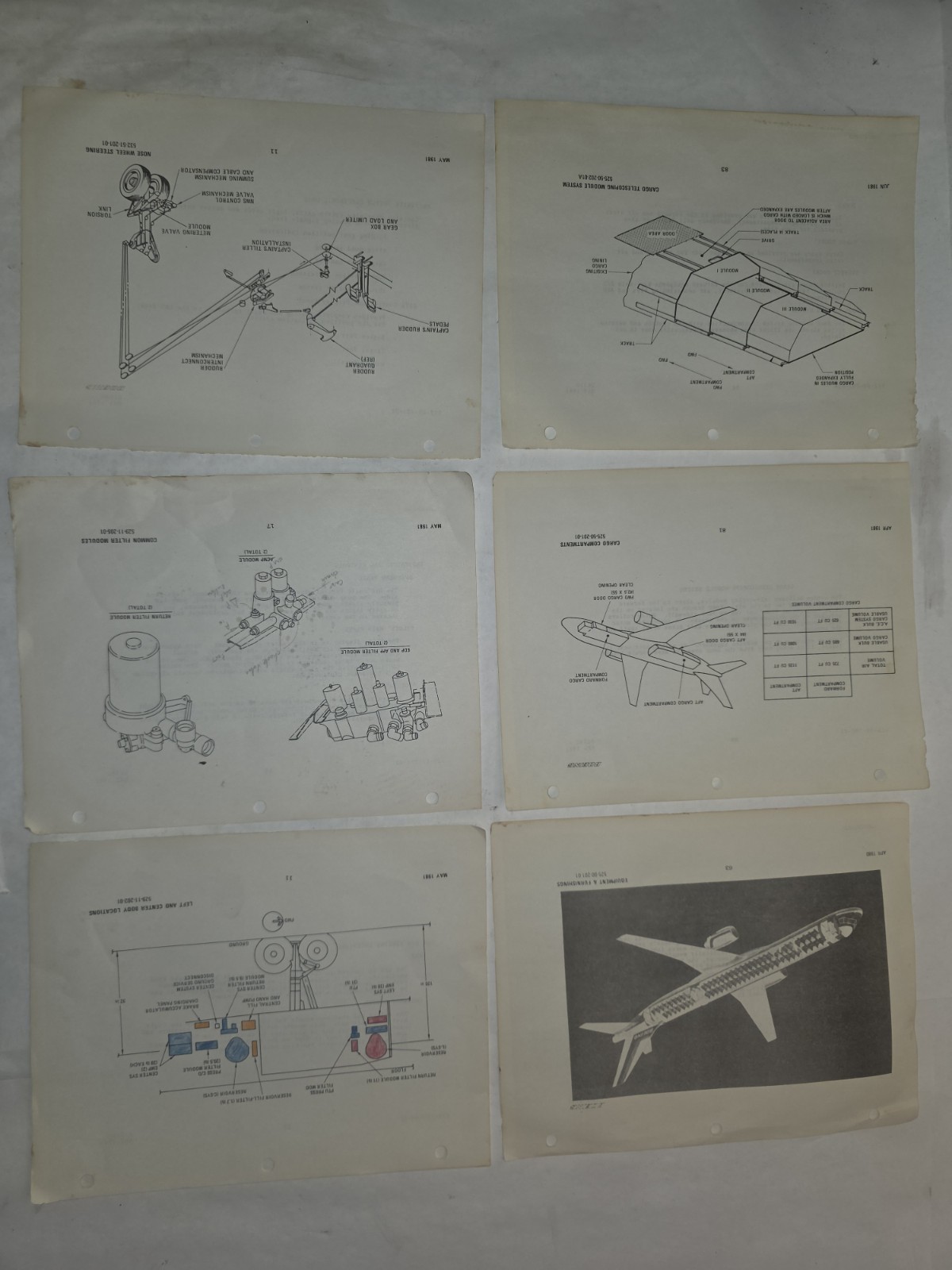 Vintage 1981 Boeing 767 Aircraft Technical Manual Pages EICAS Schematics Rare