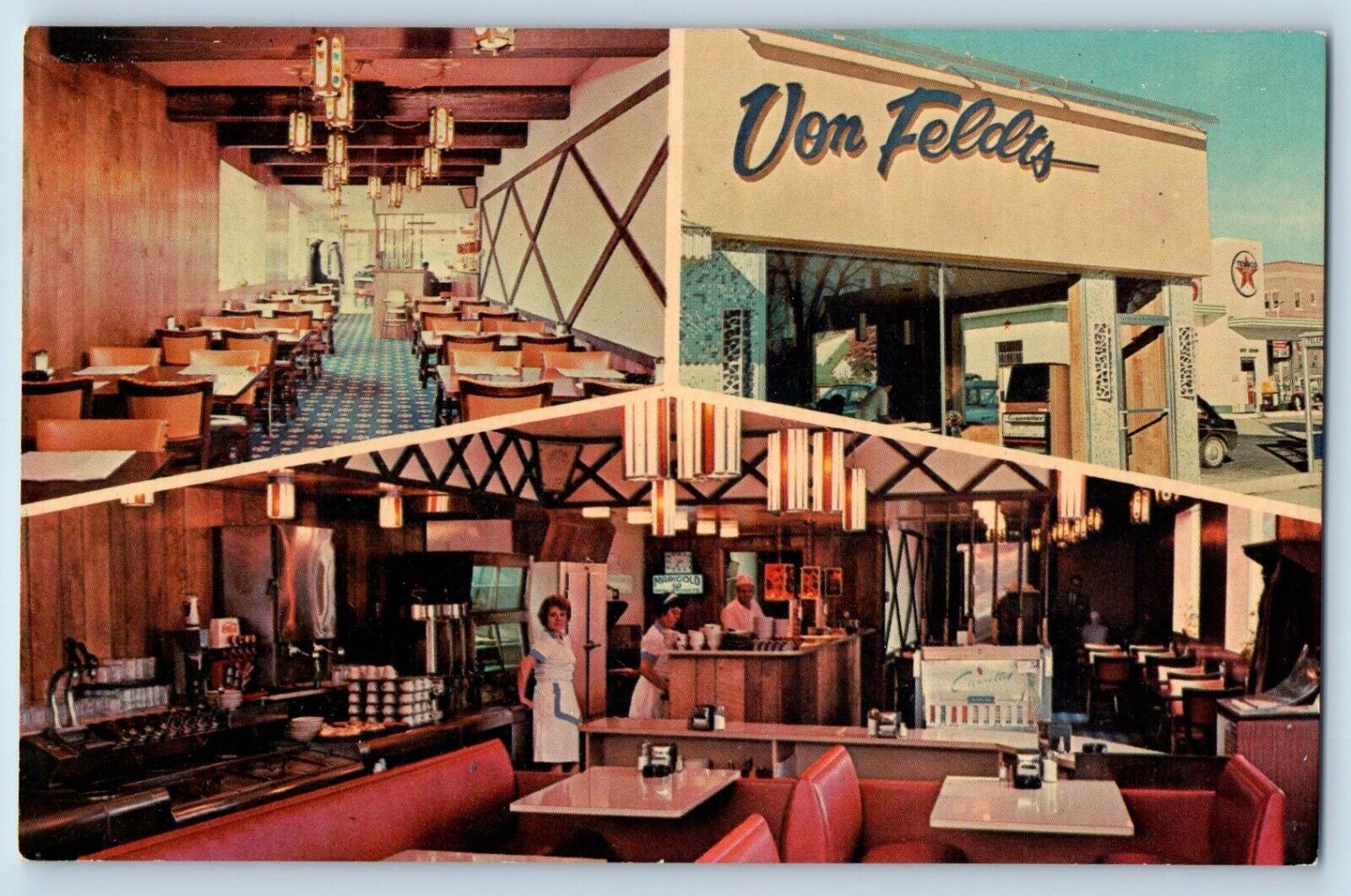 Rochester Minnesota MN Postcard Von Feldts Restaurant Multiview c1960 Vintage
