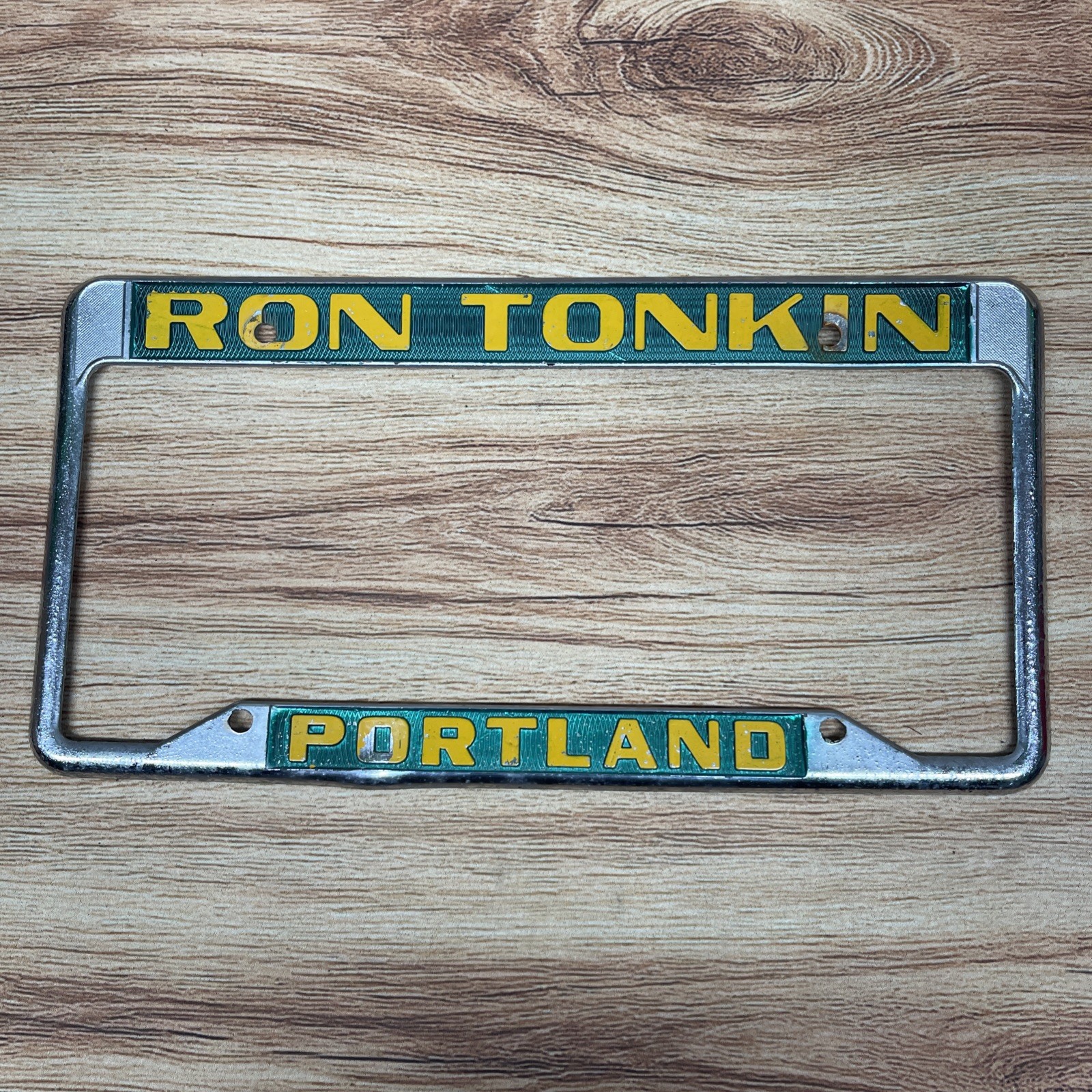 Original PORTLAND OREGON Metal License Plate Frame - Ron Tonkin Dealer Original PORTLAND OREGON Metal License Plate Frame - Ron Tonkin Dealer