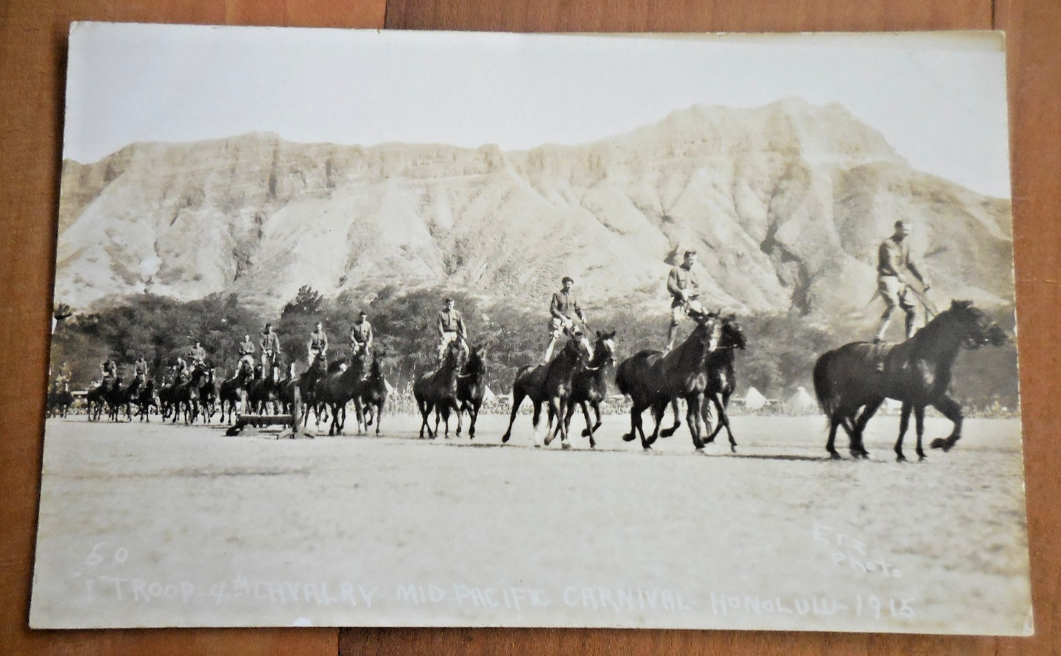 Honolulu HI 1915 Mid Pacific Carnival Cavalry Trick Riding Photo Postcard RPPC Honolulu HI 1915 Mid Pacific Carnival Cavalry Trick Riding Photo Postcard RPPC
