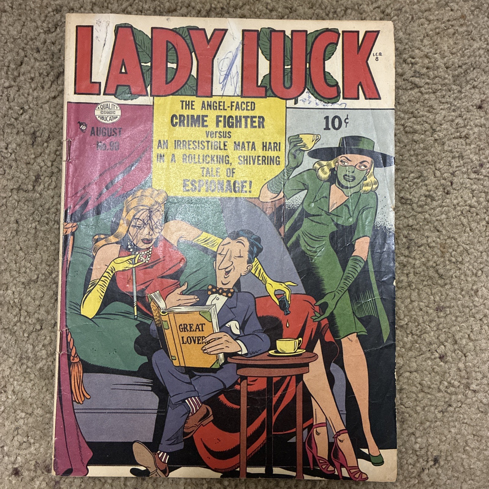 Lady Luck #90 - 1950 Quality Comics -Poison Cover Very Scarce Lady Luck #90 - 1950 Quality Comics -Poison Cover Very Scarce