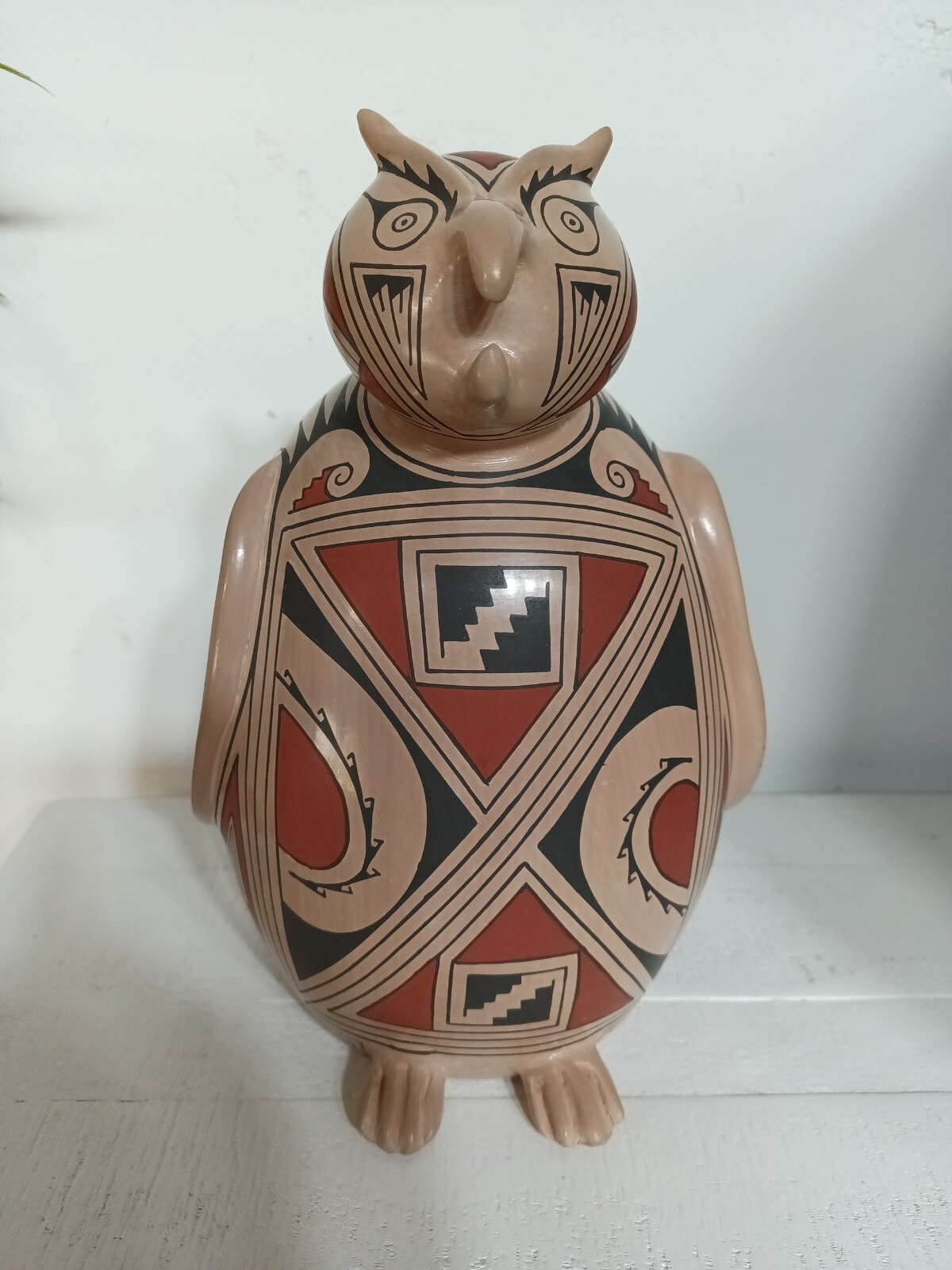 Mata Ortiz Owl Figurine by Lourdes Villalba Handmade Tradition Folk Art
