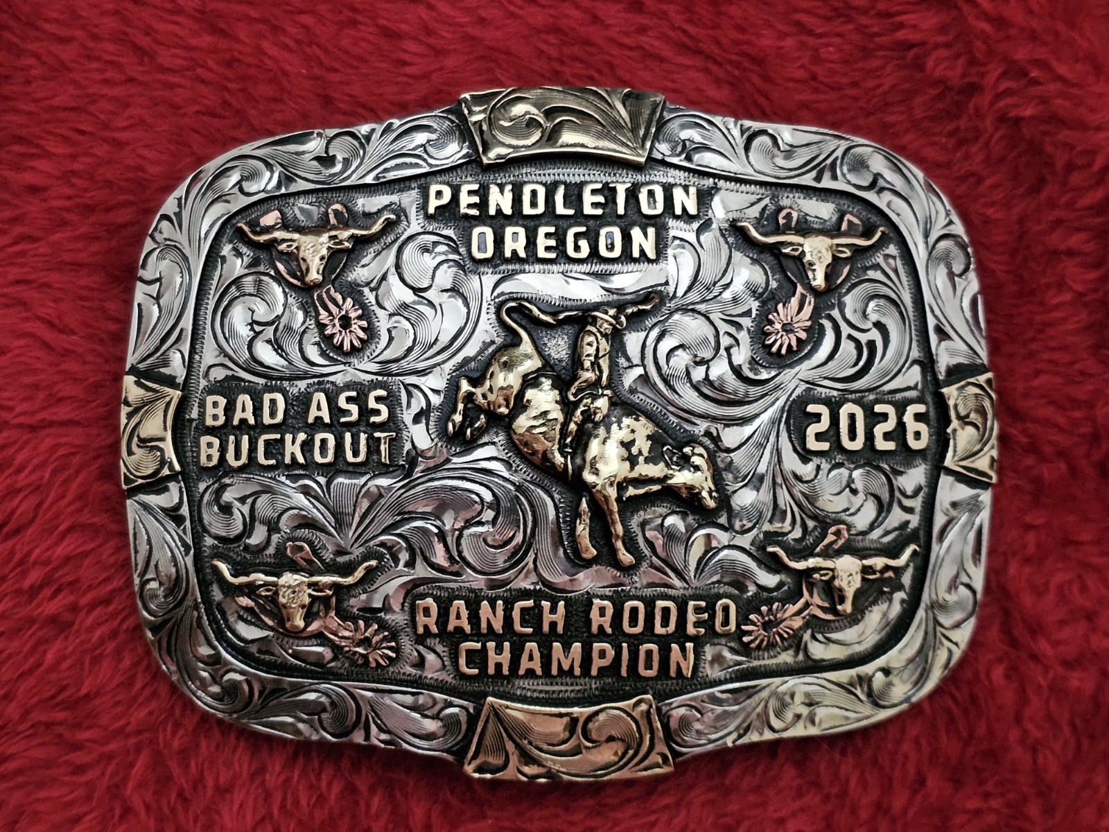 BULLRIDER☆2026☆ RODEO X~TREME CHAMPION☆Pendleton Oregon☆TROPHY BUCKLE☆Rare☆787