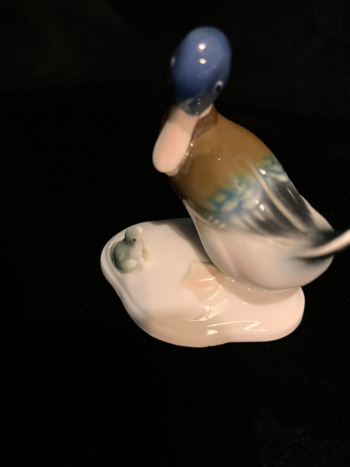 Vintage Metzler Ortloff Mallard Duck & Frog Figurine 
