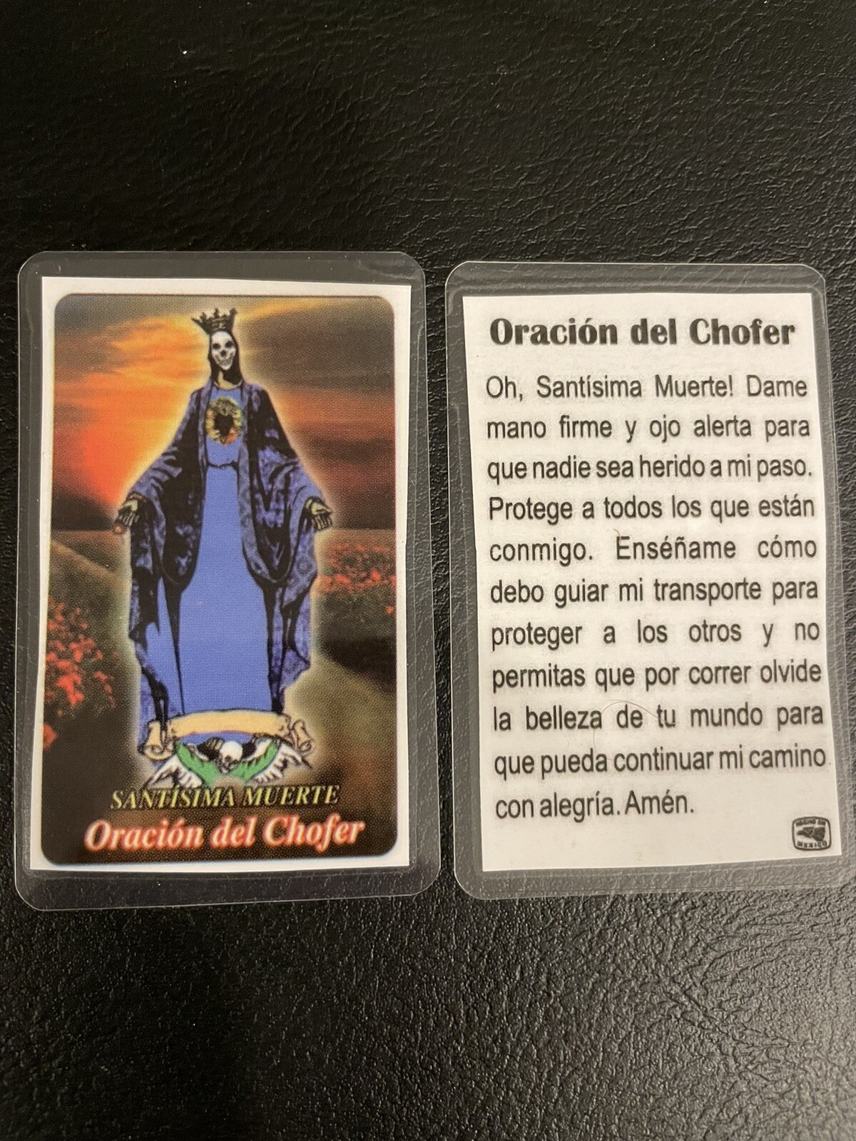 Santa Muerte - Oracion Del Chofer- Drivers Holy Death -Prayer Card - Laminated Santa Muerte - Oracion Del Chofer- Drivers Holy Death -Prayer Card - Laminated